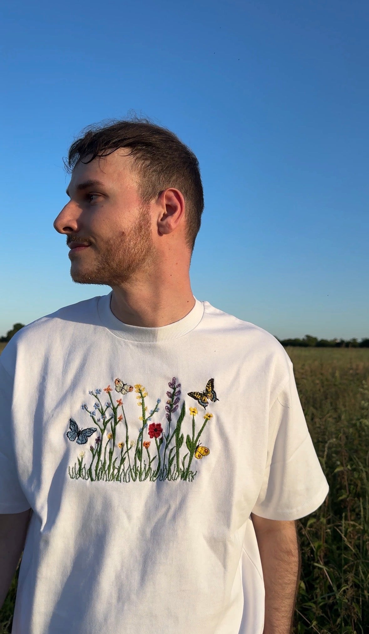 Wildblumen T-Shirt Weiß